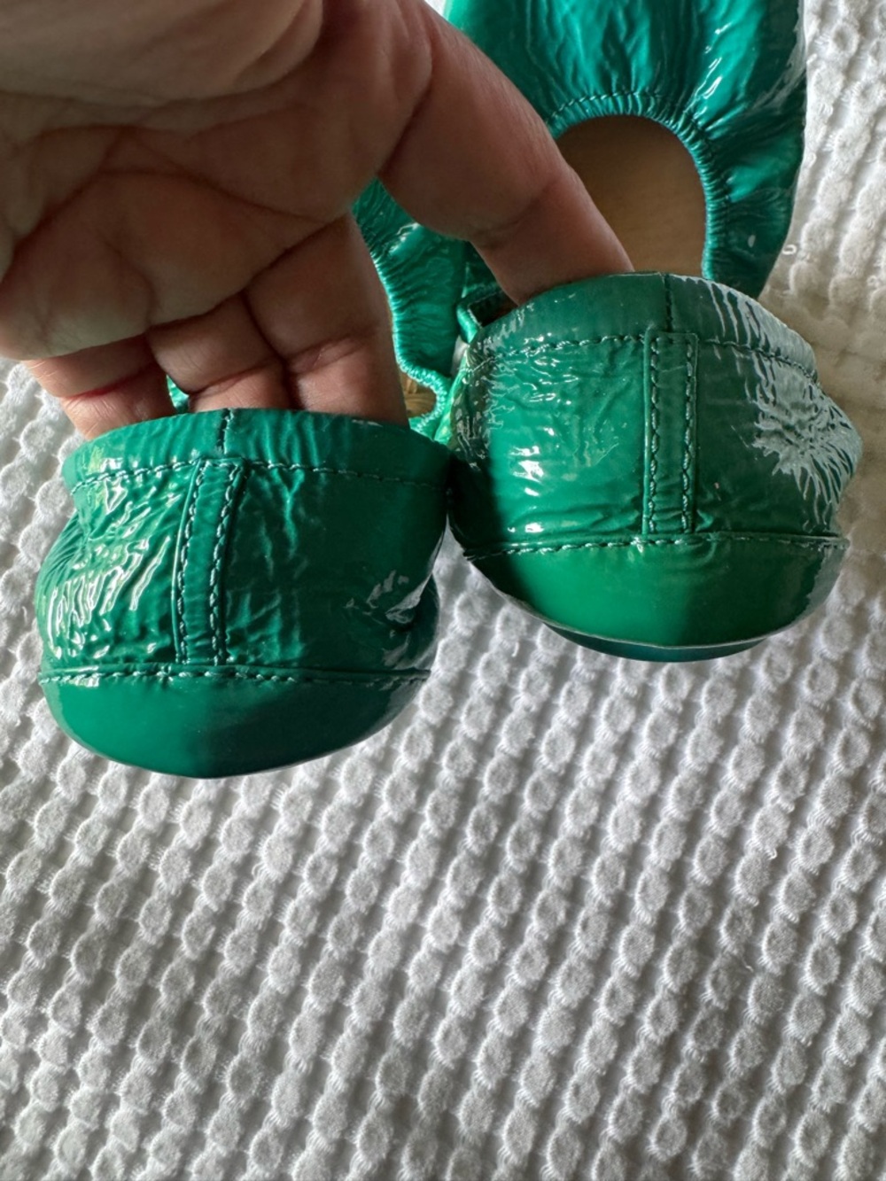 Tieks Teal Foldable Ballet Flats - Picture 9 of 12
